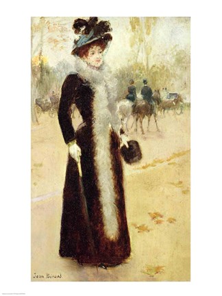 Framed Parisian Woman in the Bois de Boulogne Print