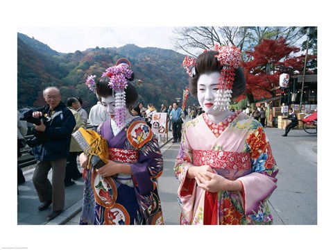 Framed Geishas, Kyoto, Honshu, Japan Print