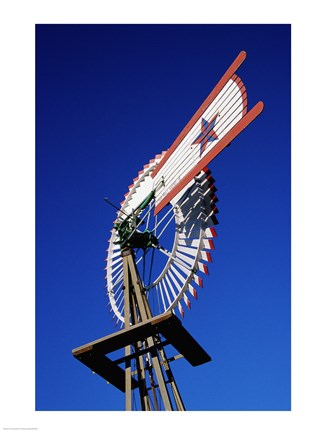 Framed Close view of a windmill at American Wind Power Center, Texas Print