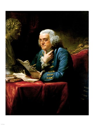 Framed Benjamin Franklin 1767 Print