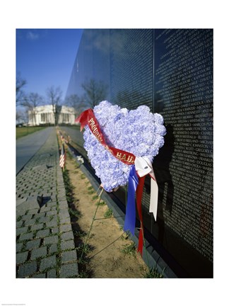 Framed Close-up of a memorial, Vietnam Veterans Memorial Wall, Vietnam Veterans Memorial, Washington DC, USA Print