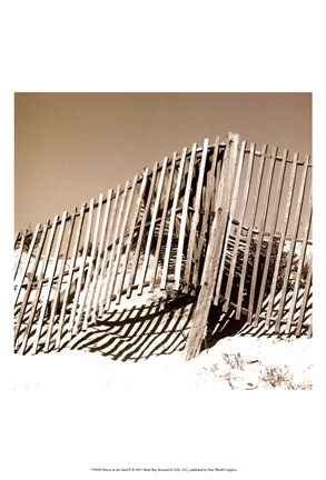 Framed Fences in the Sand II Print