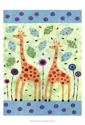 Framed Giraffe Pair Print