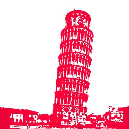 Framed Pisa in Red Print