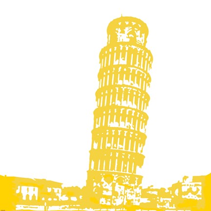 Framed Pisa in Yellow Print