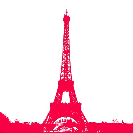 Framed Red Eiffel Tower Print