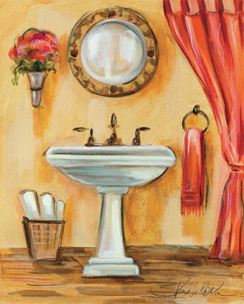 Framed Tuscan Bath IV Print