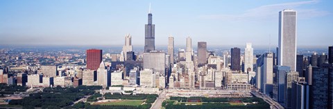 Framed Chicago Skyline from a Distance Print