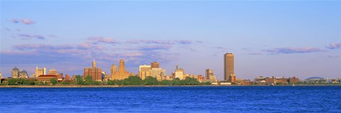 Framed Buffalo skyline, Niagara River, Erie County, New York State Print