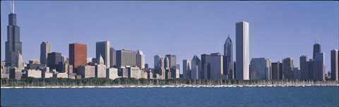 Framed Chicago skyline from the lake, IL Print