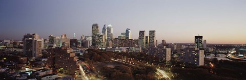 Framed High angle view of a city, Philadelphia, Pennsylvania, USA Print