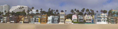 Framed Houses on the beach, Santa Monica, Los Angeles County, California, USA Print