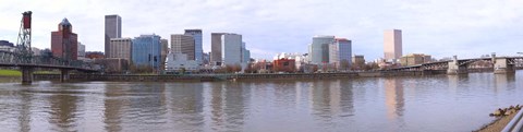 Framed Buildings at the waterfront, Portland, Multnomah County, Oregon, USA 2010 Print