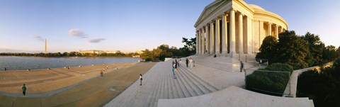 Framed Monument at the riverside, Jefferson Memorial, Potomac River, Washington DC, USA Print