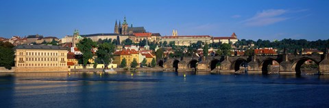 Framed Vitava River Charles Bridge Prague Czech Republic Print