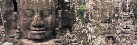 Framed Stone Faces Bayon Angkor Siem Reap Cambodia Print