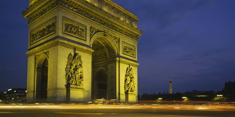 Framed Low angle view of a monument, Arc De Triomphe, Paris, France Print