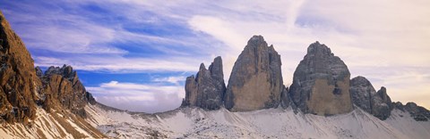 Framed Dolomites Alps with snow, Italy Print