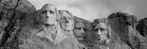 Framed Mount Rushmore (Black And White) Print