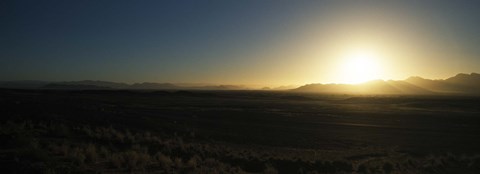 Framed Sunset over mountains, Sossusvlei, Namib Desert, Namibia Print