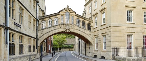 Framed Bridge across a road, Bridge of Sighs, New College Lane, Hertford College, Oxford, Oxfordshire, England Print