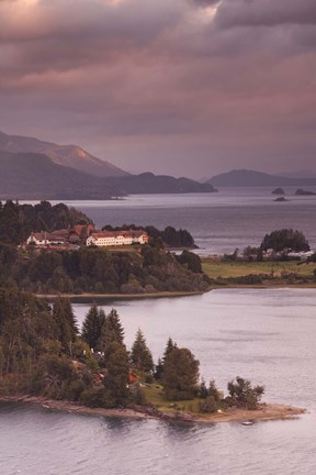 Framed Hotel at the lakeside, Llao Llao Hotel, Lake Nahuel Huapi, San Carlos de Bariloche, Rio Negro Province, Patagonia, Argentina Print