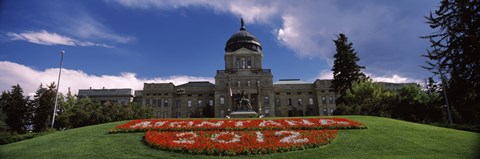 Framed Formal garden in front of a government building, State Capitol Building, Helena, Montana, USA Print