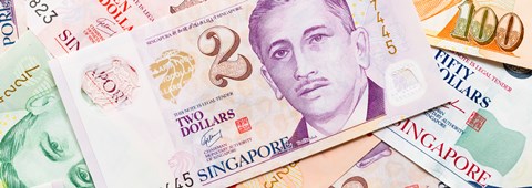 Framed Close-up of Singaporean currency Print