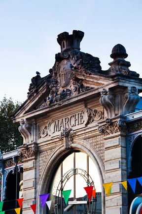 Framed Detail of the covered market, Narbonne, Aude, Languedoc-Roussillon, France Print