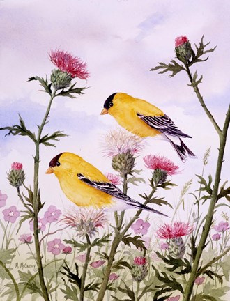 Framed Goldfinch and Thistle Print