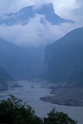 Framed Entrance to Qutang Gorge, Three Gorges, Yangtze River, China Print