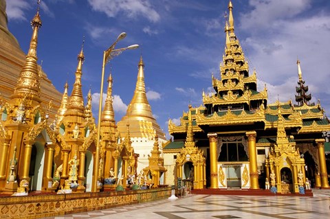 Framed Shwedagon Pagoda, Yangon, Myanmar Print