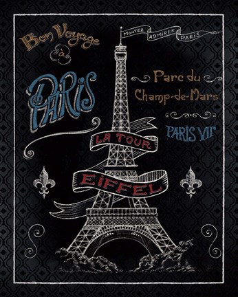 Framed Travel to Paris I Print