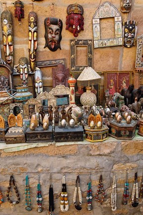 Framed Tourist Trinkets, Fort Jaisalmer, Jaisalmer, India Print