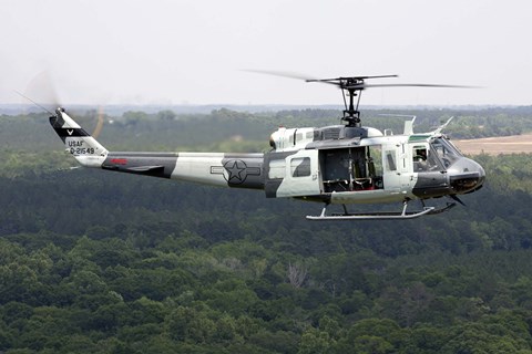 Framed US Air Force UH-1H Huey in an experiment paint scheme Print