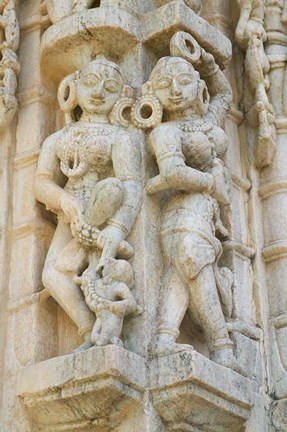 Framed Ranakpur Jain Temple with Carving Between Ghanerao and Udaipur, Rajasthan, India Print