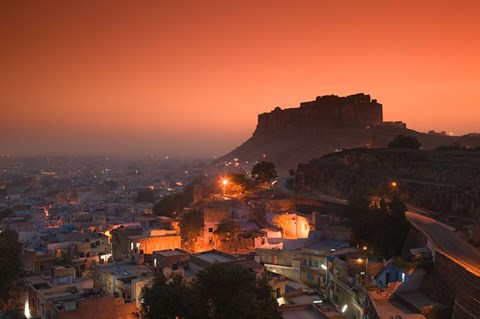 Framed Meherangarh Fort and Town, Rajasthan, India Print