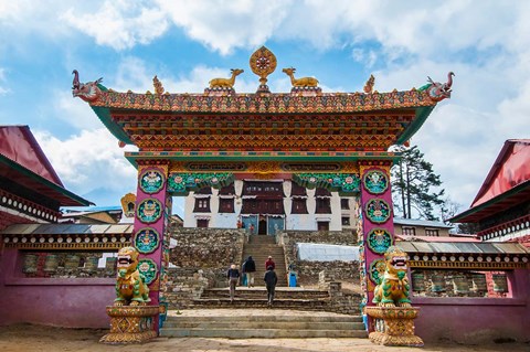 Framed Entrance to Tengboche Monastery, Nepal. Print