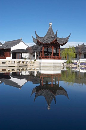 Framed Chinese Garden, Dunedin, Otago, South Island, New Zealand Print