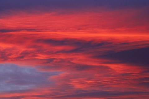 Framed Clouds, Sunset, Dunedin, Otago, South Island, New Zealand Print