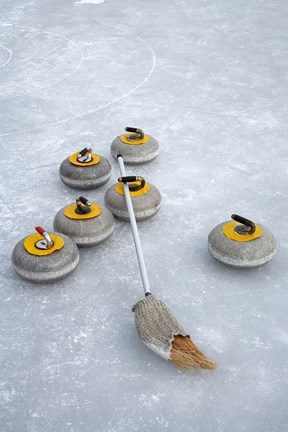 Framed Curling Stones, Idaburn Dam, South Island, New Zealand Print