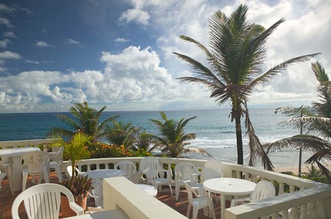 Framed View of Soup Bowl Beach, Bathsheba, Barbados, Caribbean Print