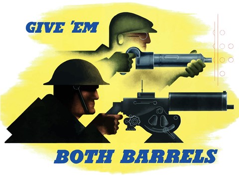 Framed Give Em Both Barrels Print