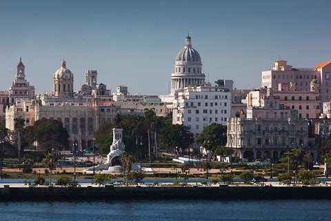 Framed Cuba, Havana, Elevated City View Print