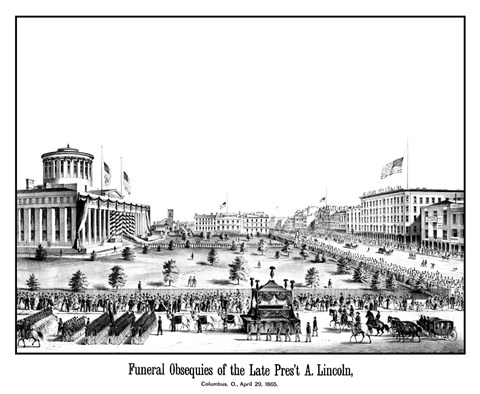 Framed Funeral Procession of President Lincoln Print