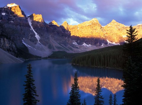 Framed Lake Moraine at First Light, Banff National Park, Alberta, Canada Print