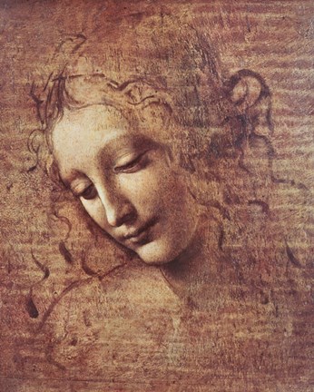 Framed Head of a Young Woman with Tousled Hair Print