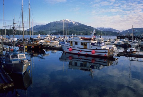 Framed Fishing Boats, Prince Rupert, British Columbia, Canada Print