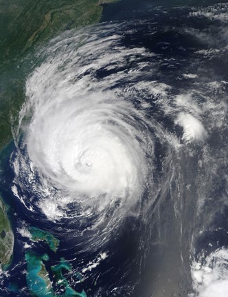 Framed Hurricane Earl Grazing the North Carolina Coast Print