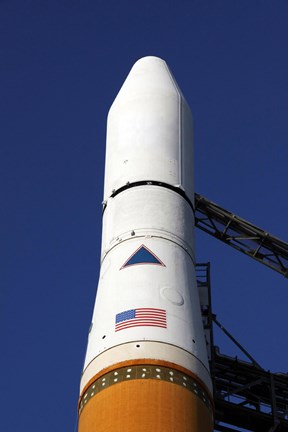 Framed View of the Nose Cone of the Delta IV rocket that will Launch the GOES-O Satellite into Orbit Print